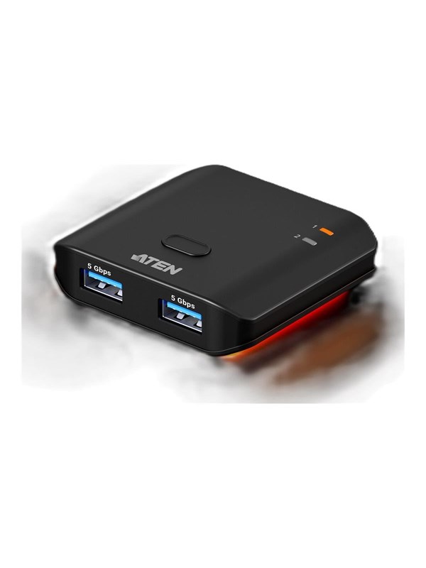 ATEN Essentials US4322 - USB peripheral sharing switch - 2 ports USB hub - 2 porttia - USB 3.2 - Musta