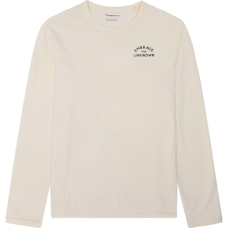 KnowledgeCotton Apparel Organic Cotton Longsleeved T-shirt GOTS Egret - L