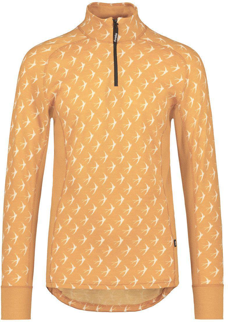 Svala Merino Design naisten Zip-neck paita Pääsky Beige/Valkoinen 36