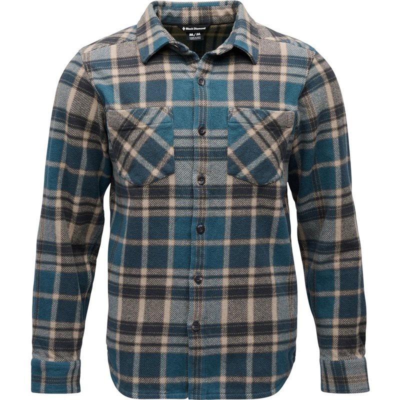 Black Diamond M Project Heavy Flannel Midnight Blue-Charcoal Plaid - L