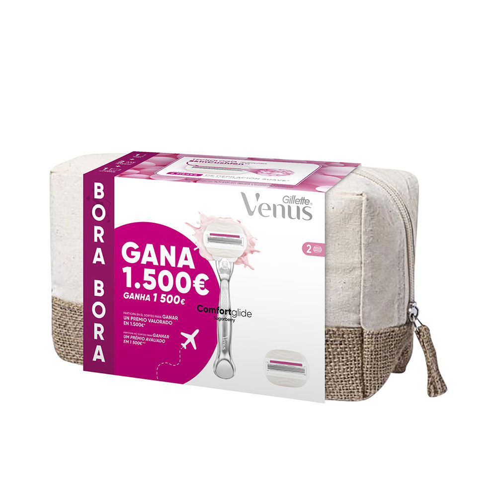 Naisten partakoneen kosmetiikkalaukku Venus Gillette Comfortglide Sugarberry 2 varaosat