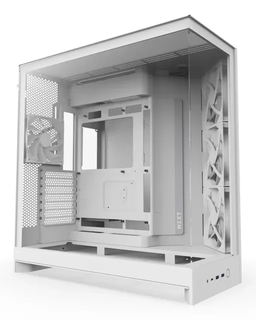 NZXT H9 Flow (2025) - All White - Kotelot - Miditower - Valkoinen