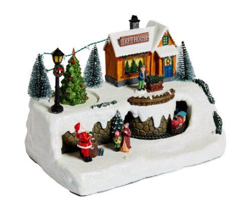 NORDIC WINTER Christmas town "Treehouse Town" w/lights & music