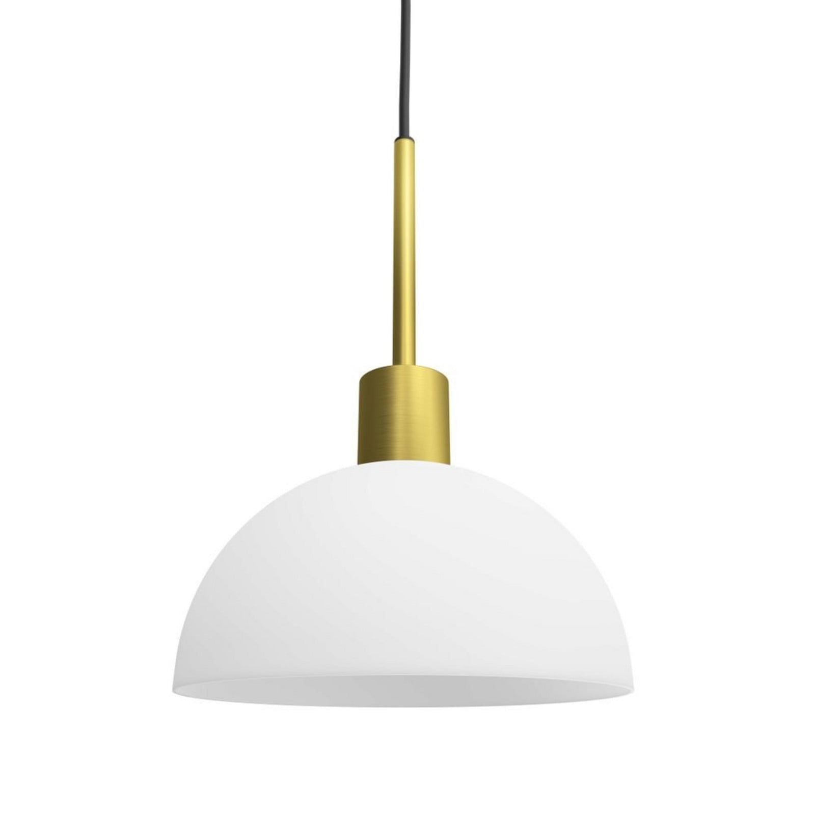 Vienda-riippuvalo, messinki/valkoinen, Ø20 cm, lasi – Herstal - Ruokailutila - Metalli