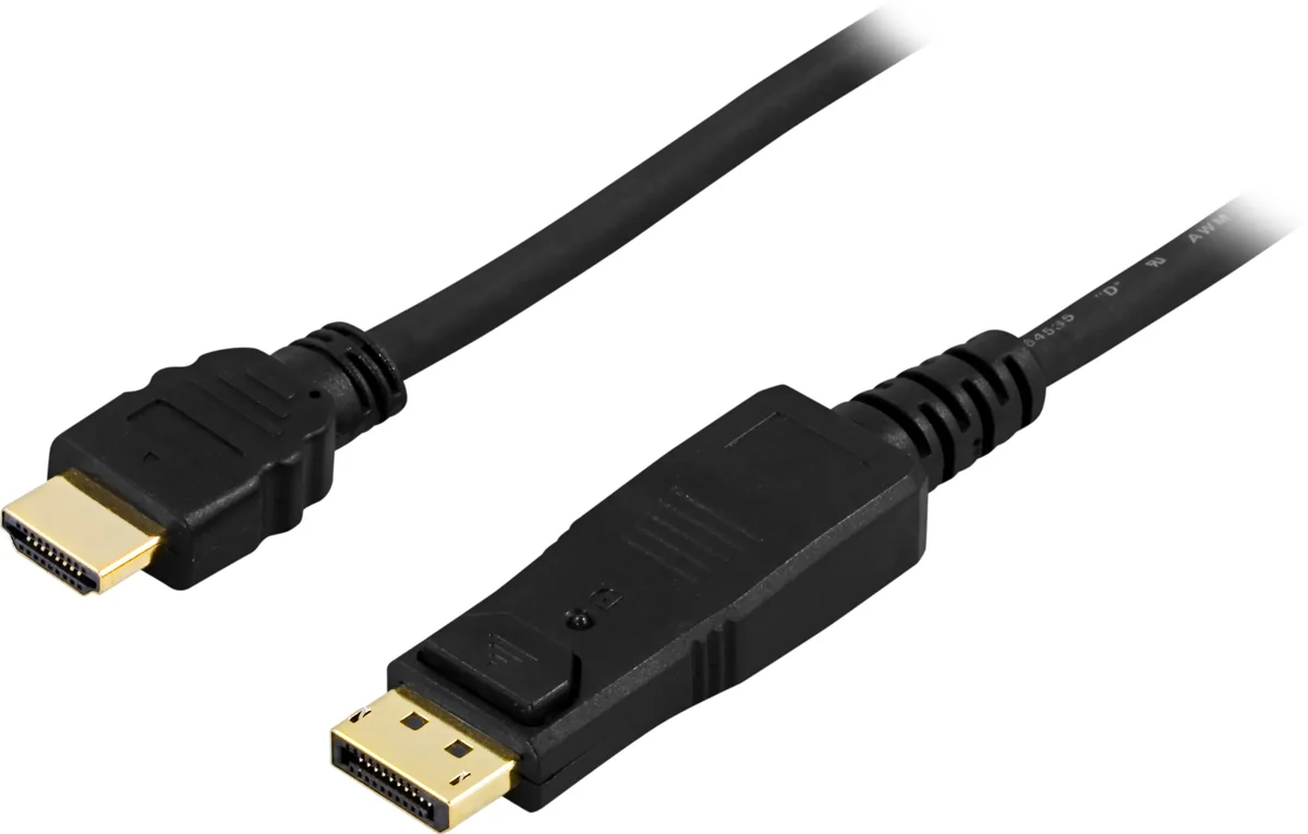 Deltaco Dp-3030 3m Displayport Hdmi Musta
