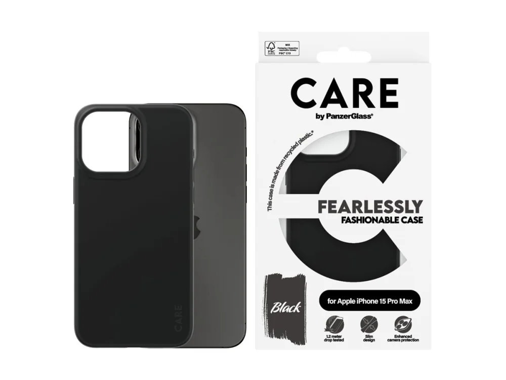CARE by PanzerGlass Fashionable Case Black iPhone 15 Pro Max