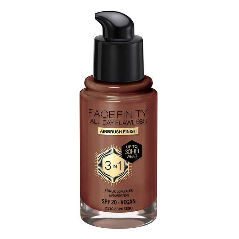 Max Factor Facefinity koko päivän Flawless 3 in 1 Foundation C110-Espresso 30 ml