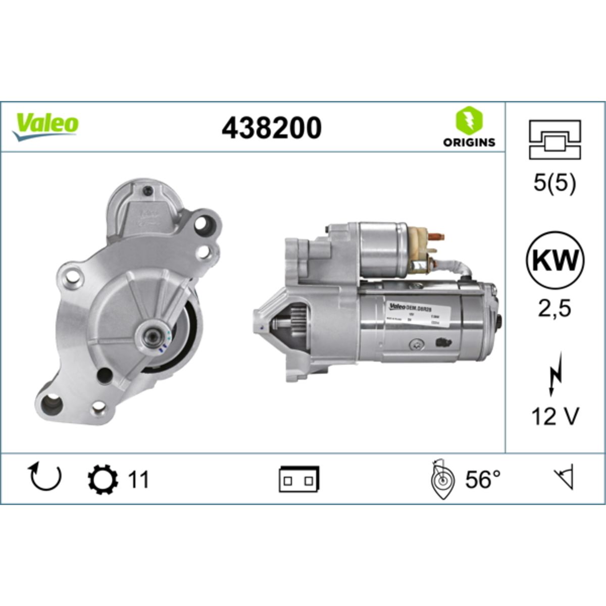 Käynnistysmoottori VALEO 438200