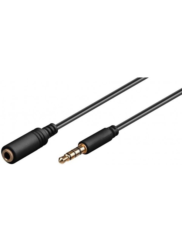 Pro MiniJack 3.5mm Ext. 4P - Musta - 5m