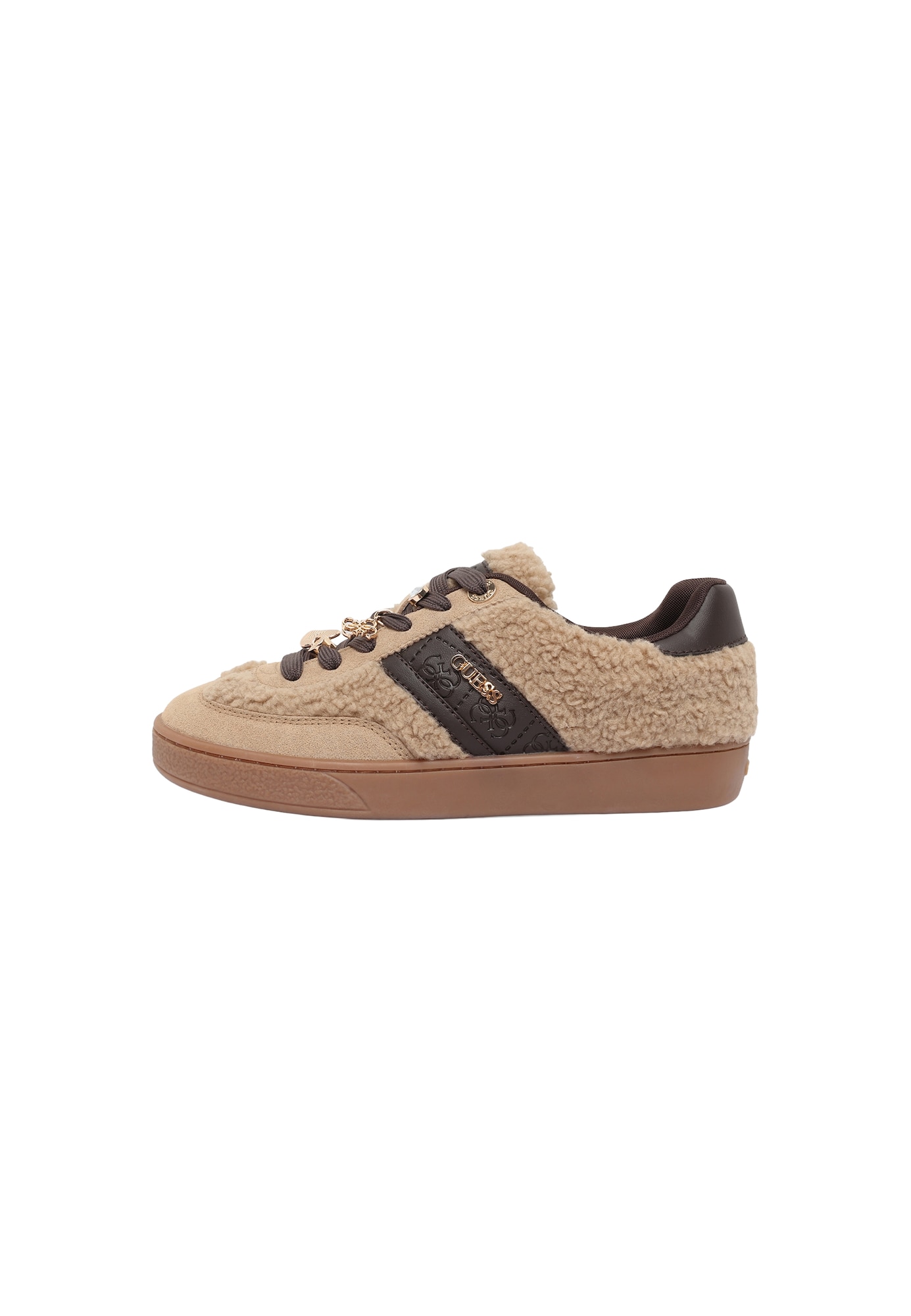 GUESS Matalavartiset tennarit 'NAOKI3'  beige / tummanruskea