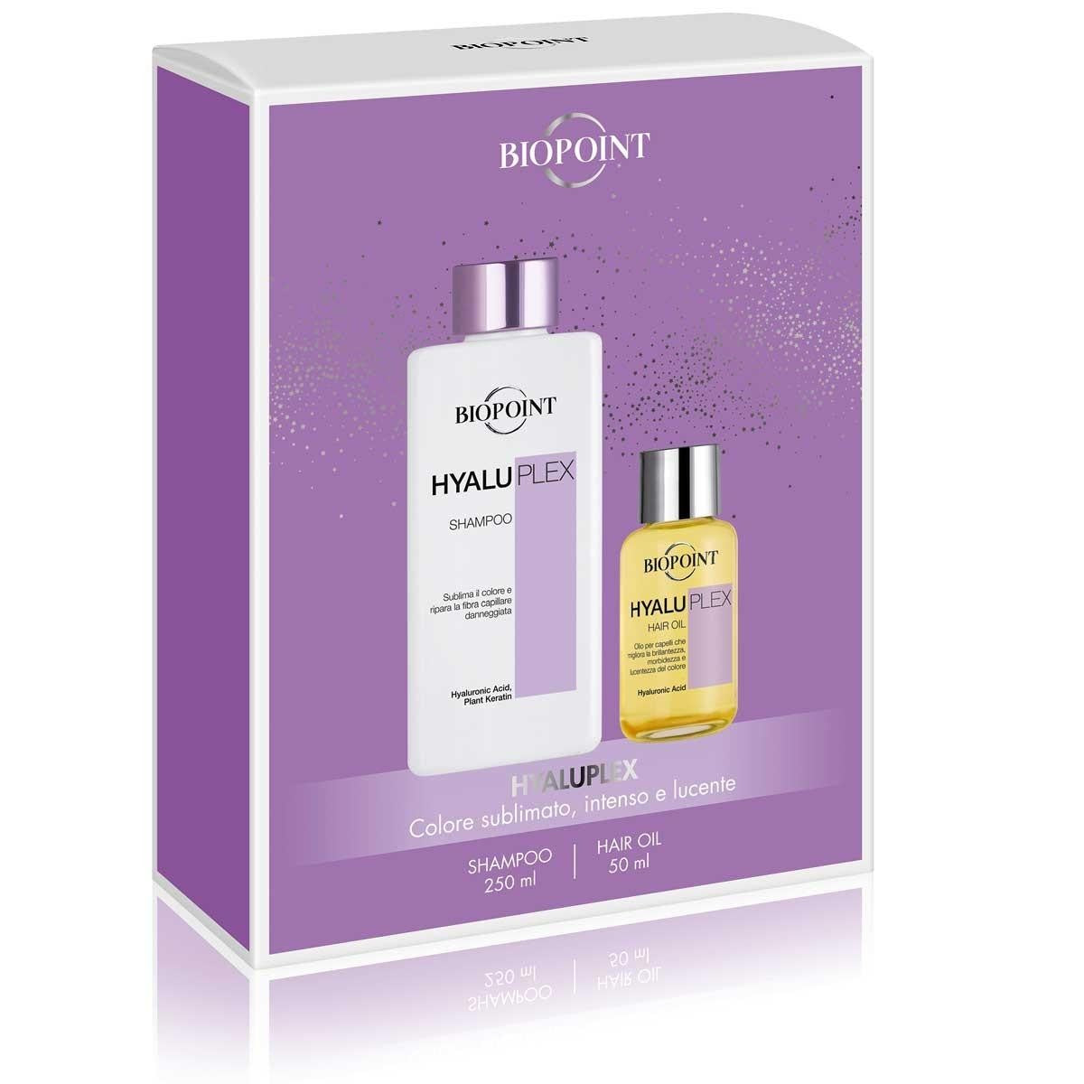 Biopoint hyaluplex shampoo box setti 250 ml + hyaluplex hiusöljy 50 ml