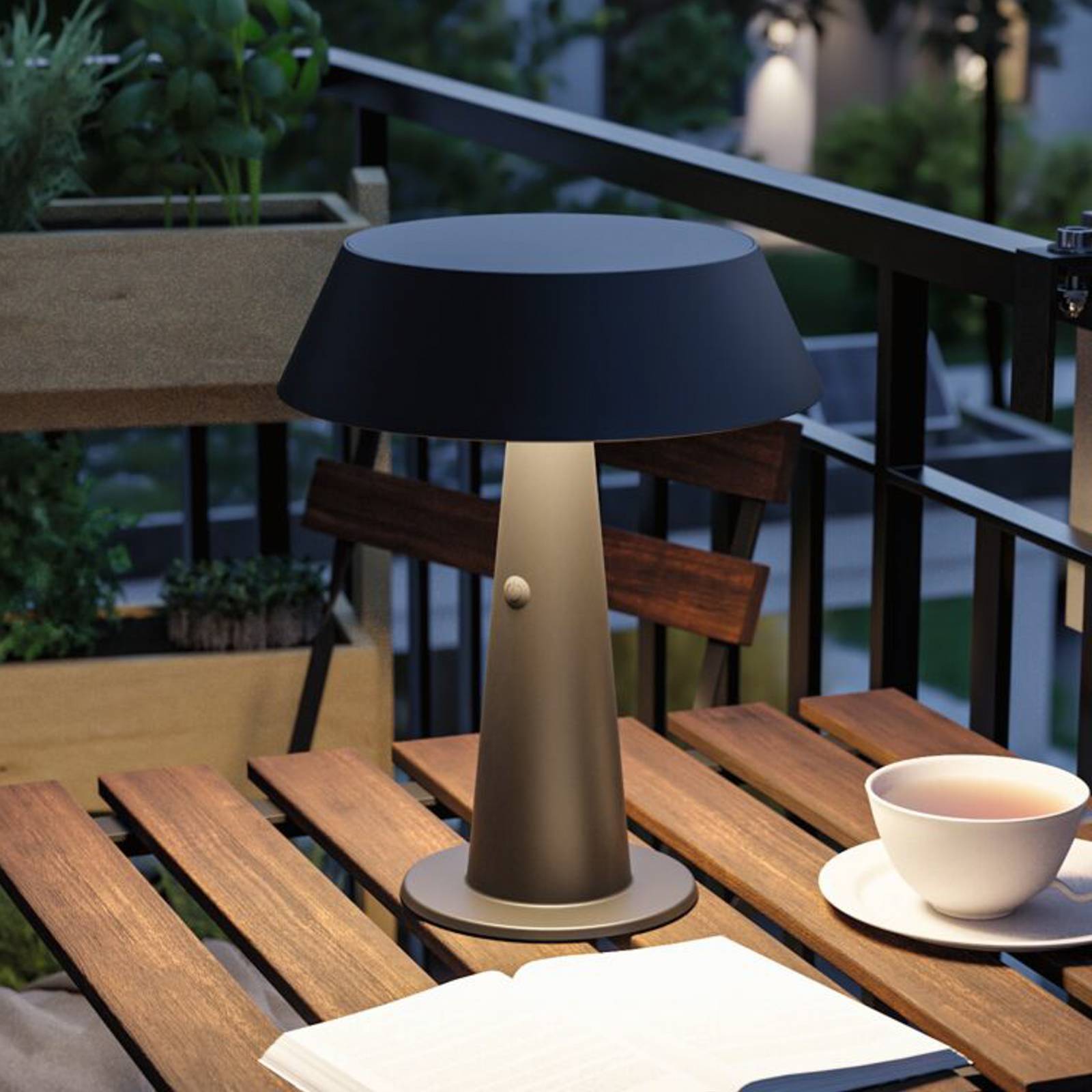 Paulmannin Soala-LED-pöytälamppu, antrasiitti, 31 cm, IP44