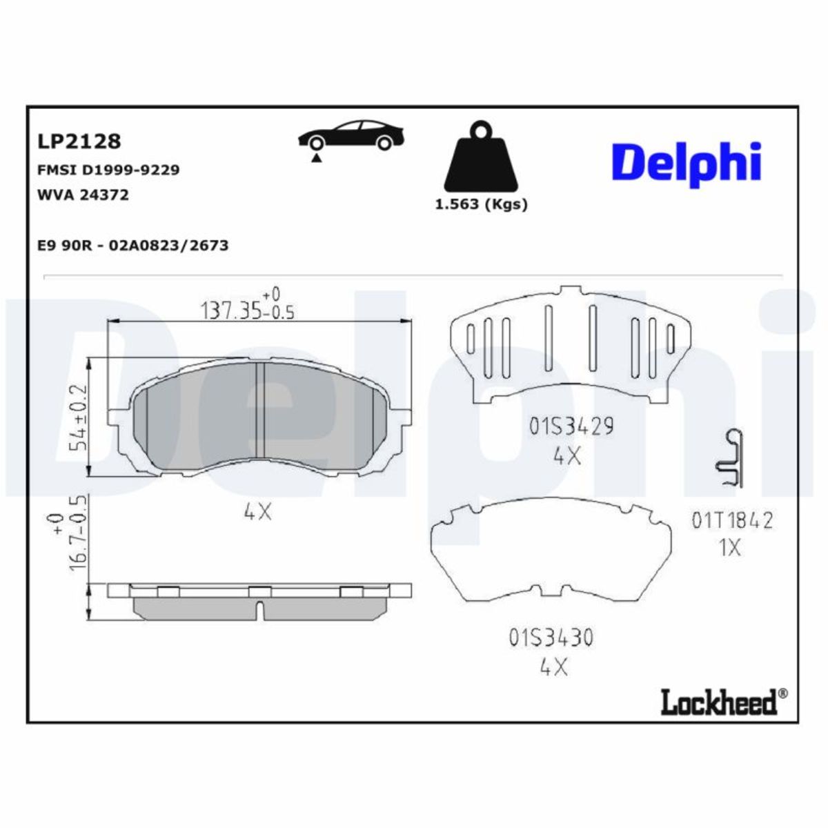 Jarrupalat, levyjarru DELPHI LP2128