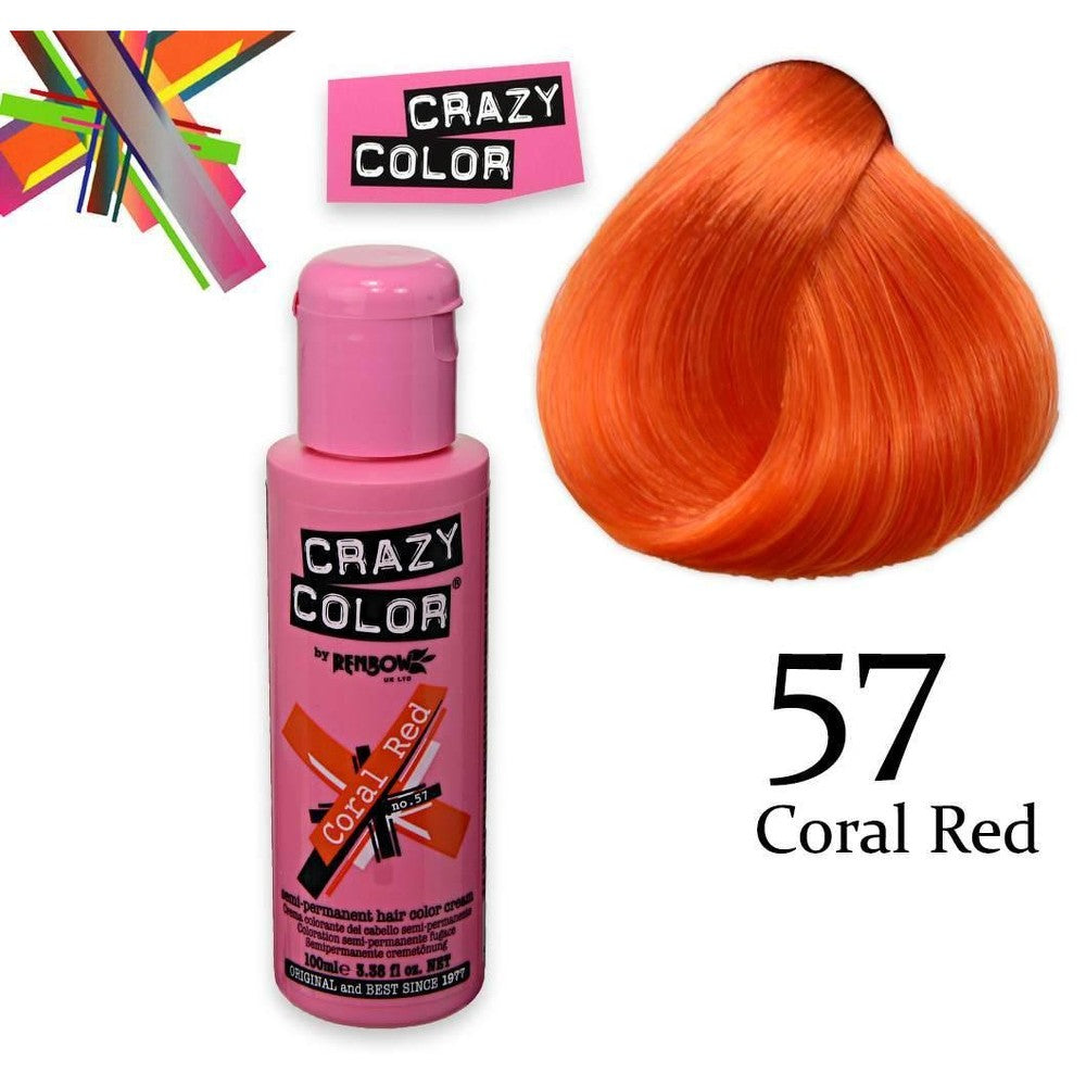 Crazy Color Puolipysyvä 100 ml Korallinpunainen