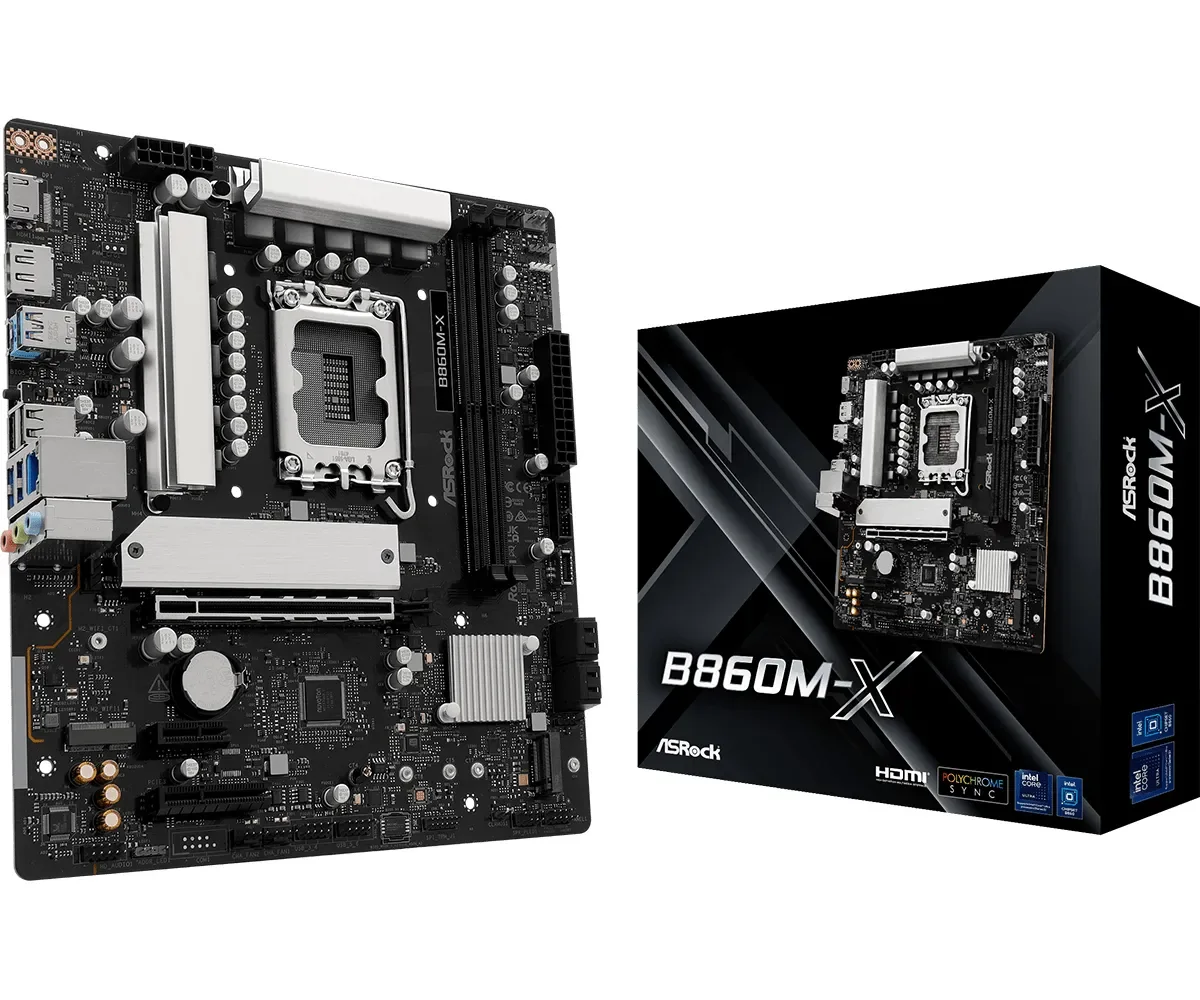 ASRock B860M-X Emolevy - Intel B860 - Intel LGA1851 - DDR5 RAM - Micro-ATX