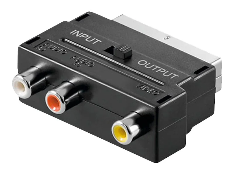 Pro SCART-koostelähtö komposiittiaudio-/videosovittimella SISÄÄN/ULOS