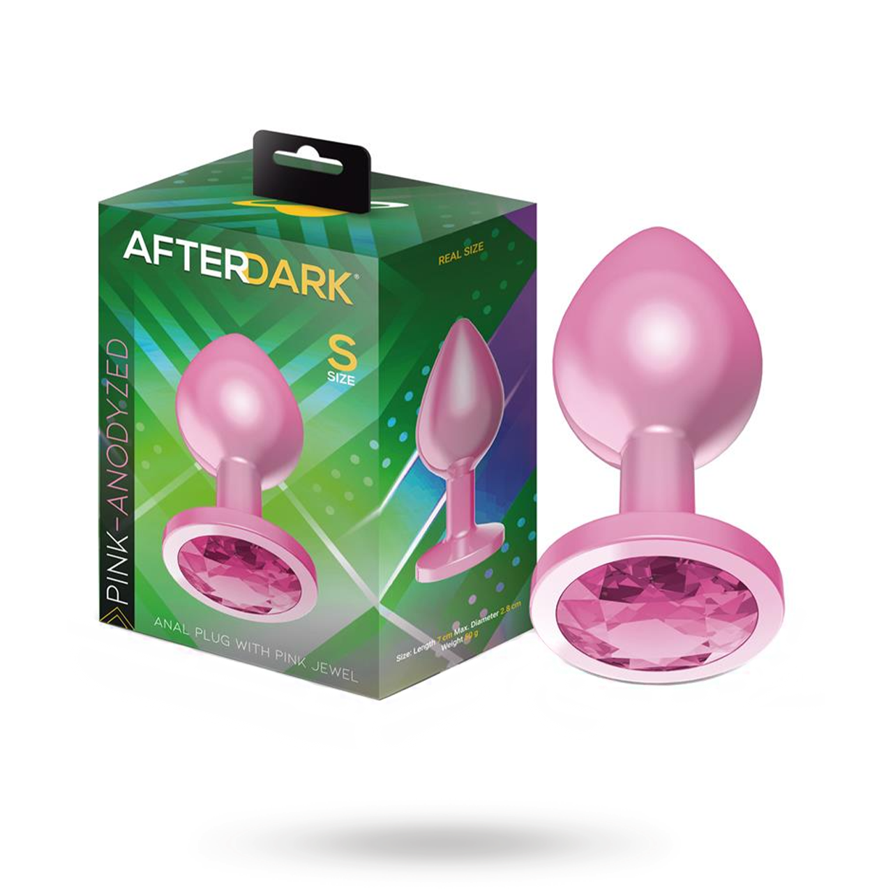 Anodyzed Anal Plug Pink With Jewel Small Anaalitappi metallia