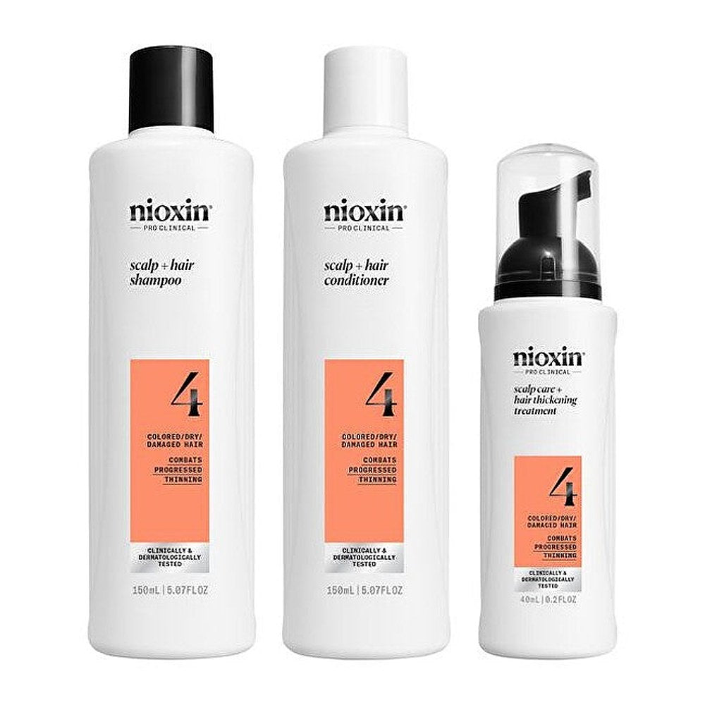 Nioxin System 4 -lahjasetti vaurioituneille ja värjätyille hiuksille, 3 osaa