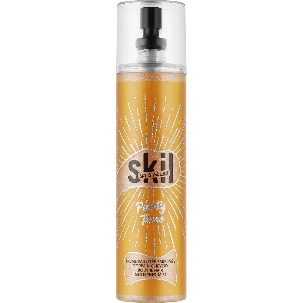 Skil Night Call Party Time Body & Hair Spray glitterillä 250 ml