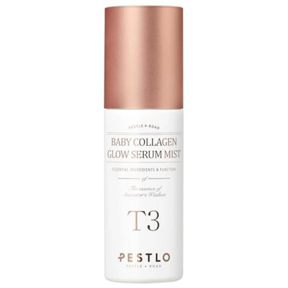Pestelo T3 Baby Collagen Glow Serum Mist kosteuttava suihke kasvoille ennen meikkiä ja meikin jälkeen 50 ml