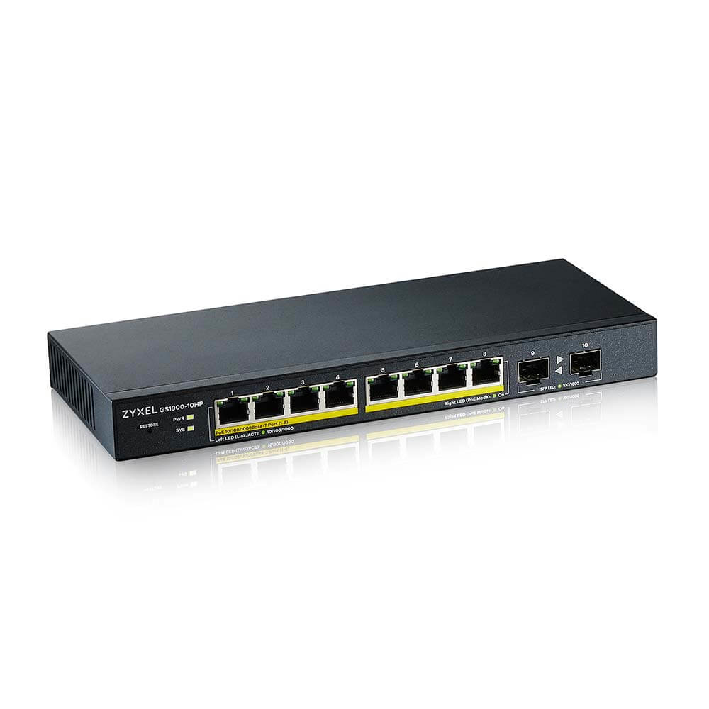ZyXEL GS1900-10HP Switch 8-port Gigabit  PoE+
