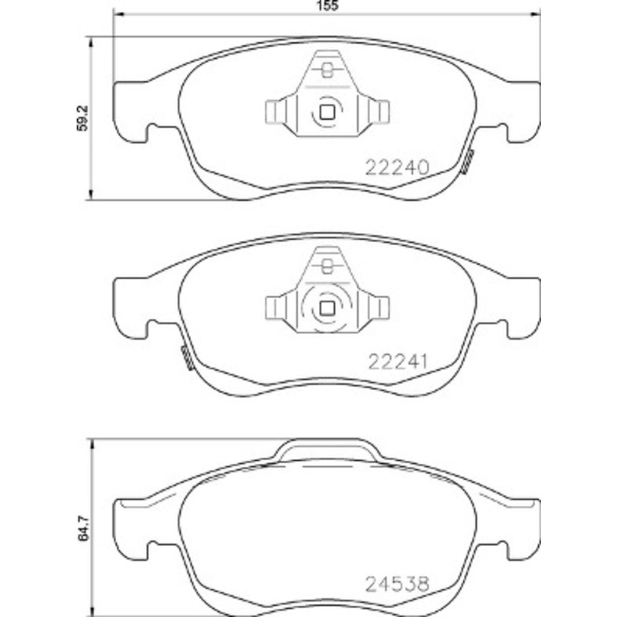 Jarrupalat, levyjarru BREMBO P 23 165X
