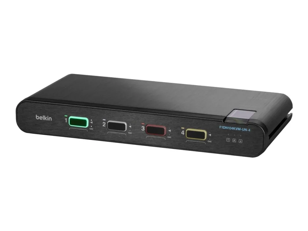 Belkin F1DN104KVM-UNN4, 3840 x 2160 pikseliä, 4K Ultra HD, Musta