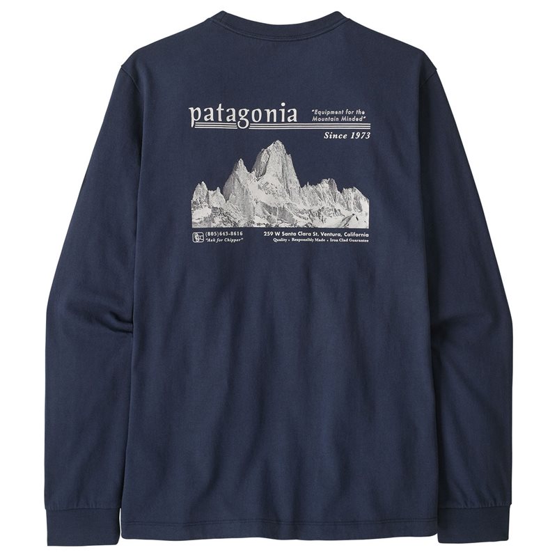 Patagonia M's L/S MW Hut Tripper Skyline T-Shirt New Navy - L