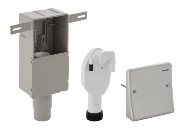Geberit vesilukko pesualtaalle Ø50 - Geberit sisäänrakennettu vesilukko kahdella liitännällä varustettuihin yksiköihin d50-56mm