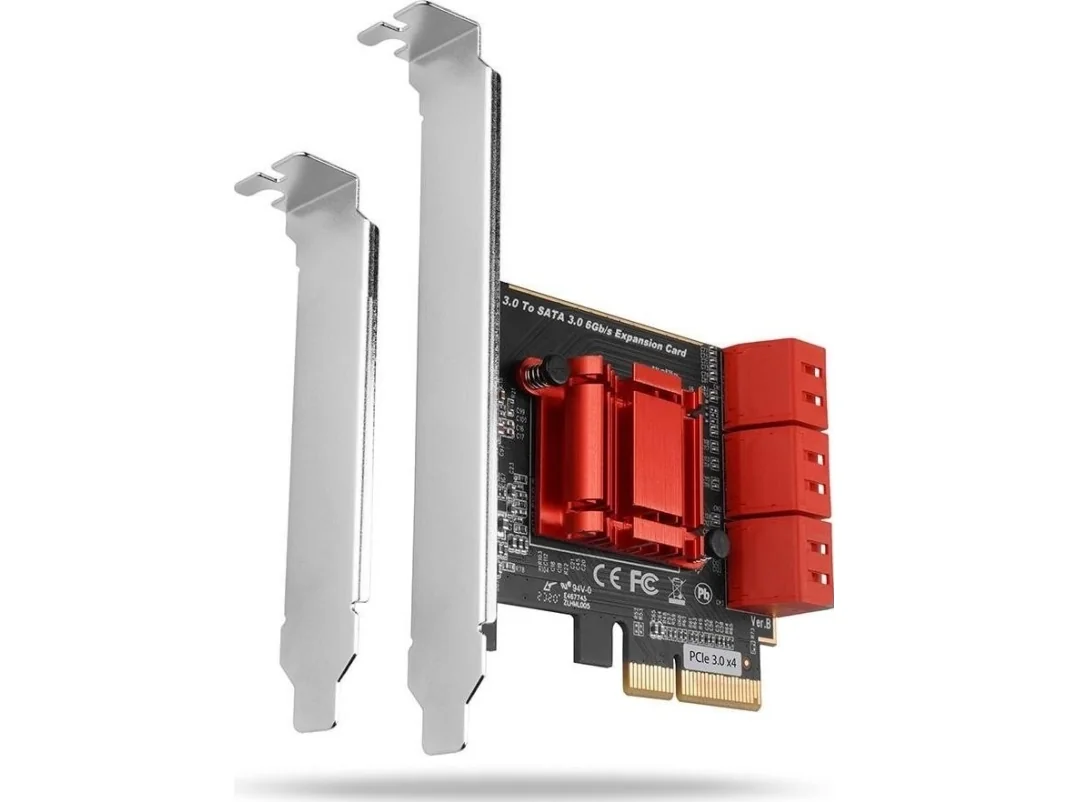 AXAGON 6 × sisäinen SATA 6G -portin PCIe-ohjain