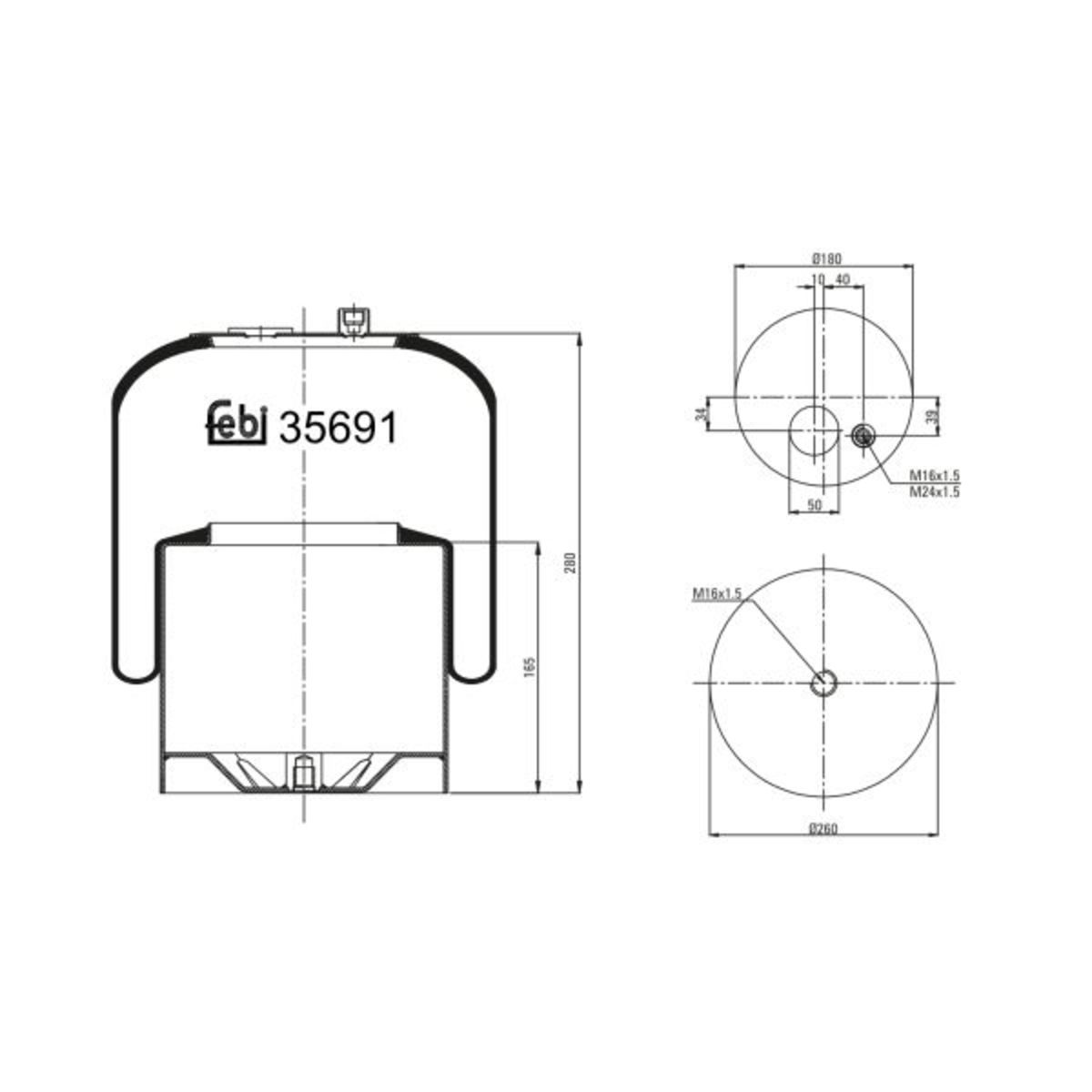 Metallipalje, ilmajousitus FEBI BILSTEIN 35691