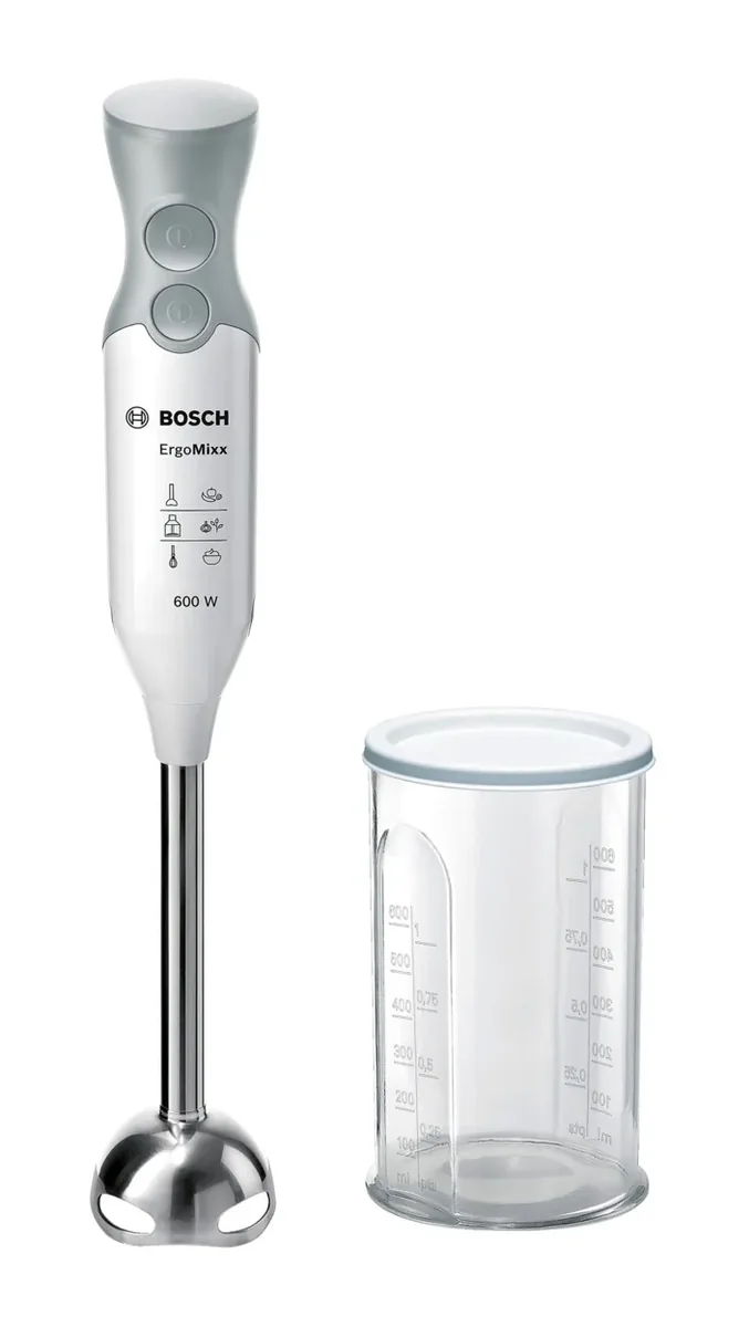 Bosch MSM66110, Upotettava sekoitin, 1,4 m, 600 W, Harmaa, Valkoinen