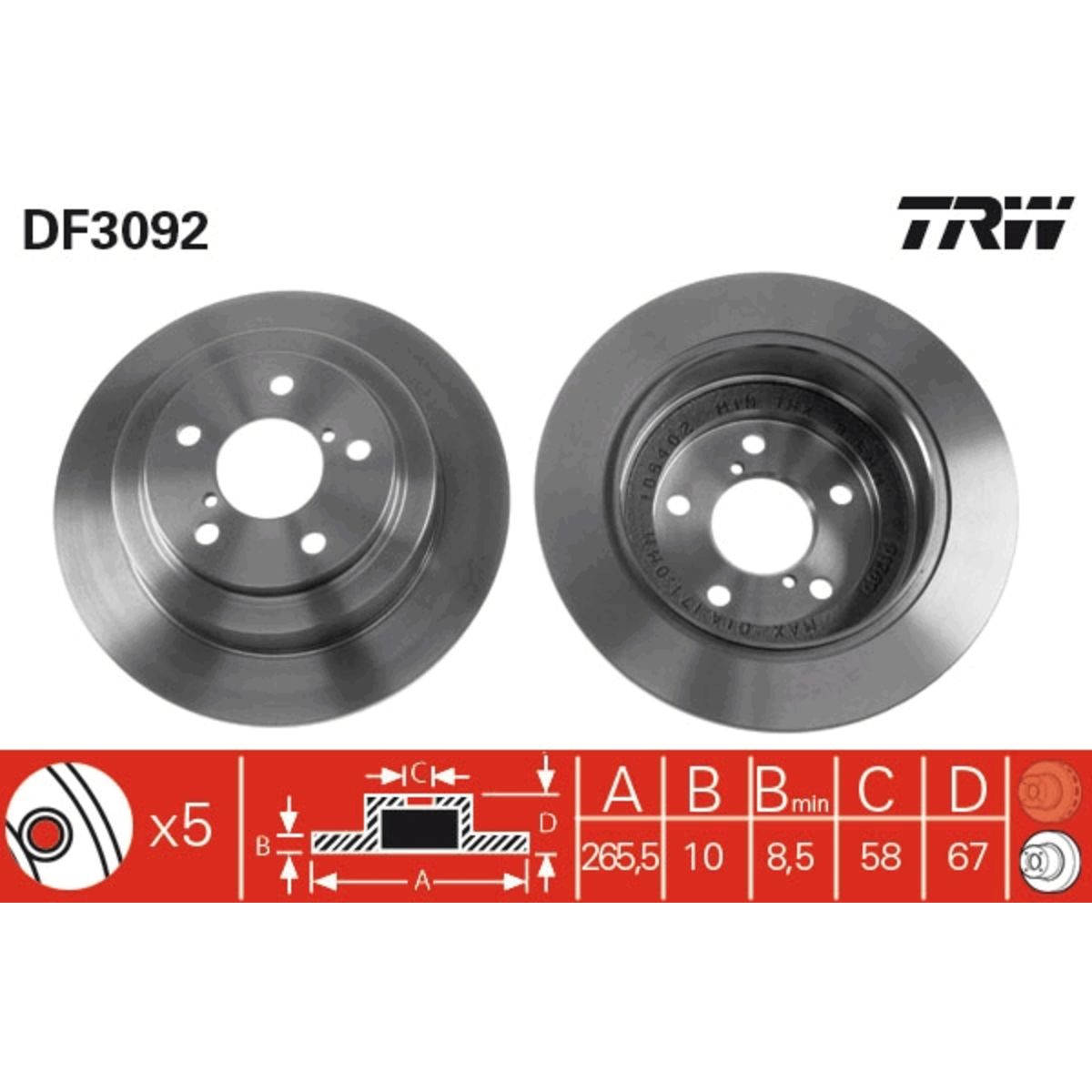 Jarrulevy TRW DF3092