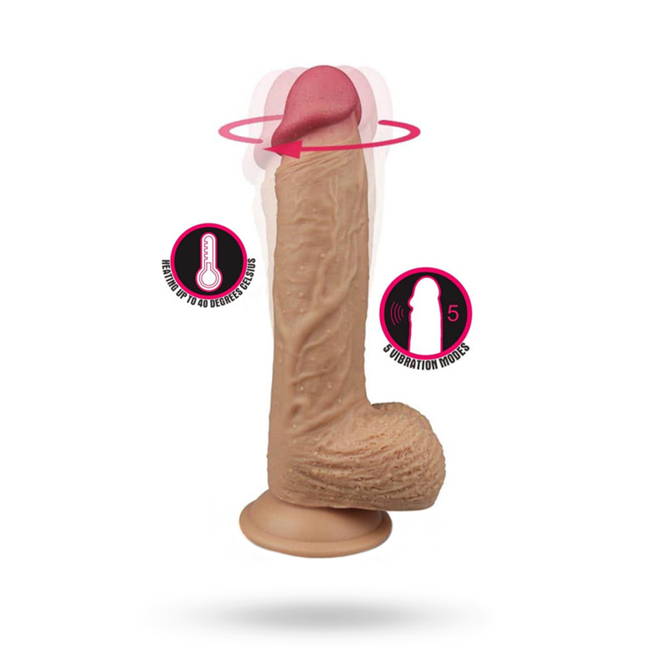 Dual Layered Rotating Nature Cock 21,5cm Värisevä dildo