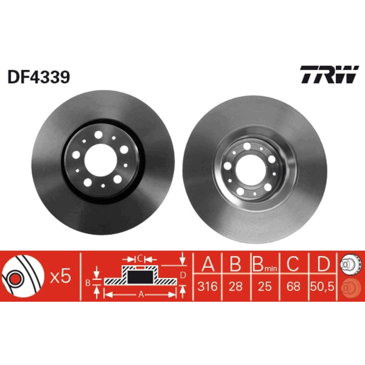 Jarrulevy TRW DF4339