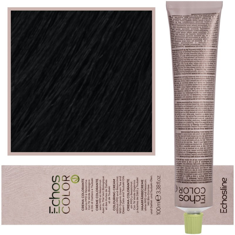 Värivoide Echosline Echos - Hiusväri 100 ml 1.0 | Musta