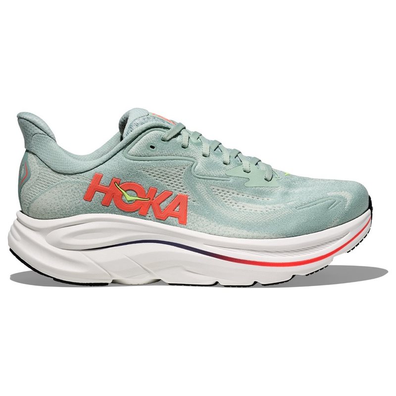 Hoka M Clifton 10 Sage/Neon Flame - 43 1/3