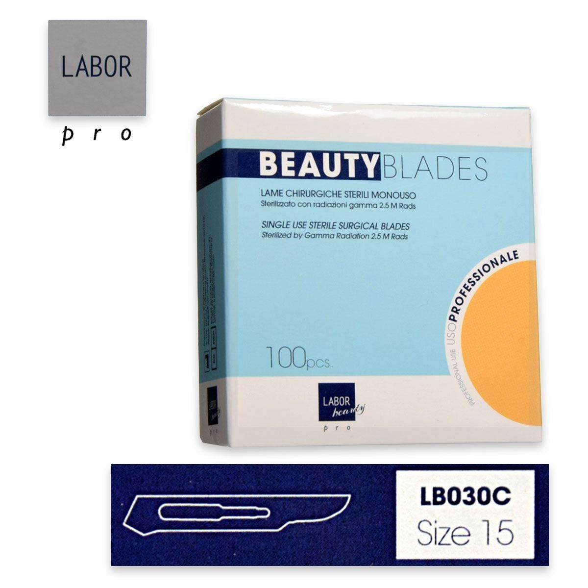 Labor Lame Chirurgiche Sterili Monouso Beauty Blade Mis.15 100 pezzi — Lame chirurgiche