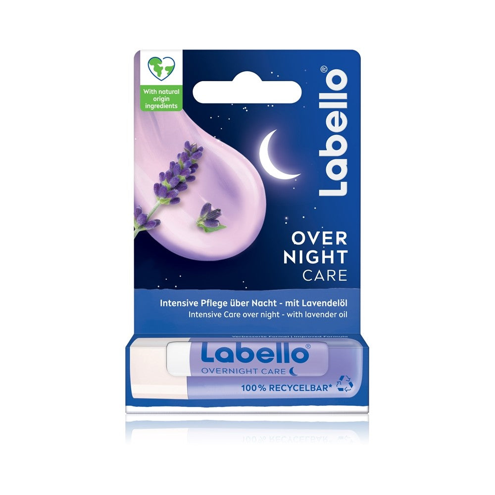 Labello Over Night Care uudistava huulivoide laventelilla 4,8 g