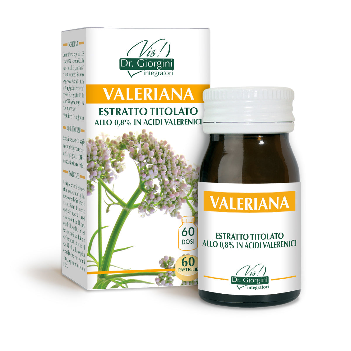 Dr Giorgini valerianan titrattu uute 60 tablettia à 500 mg - 30 g
