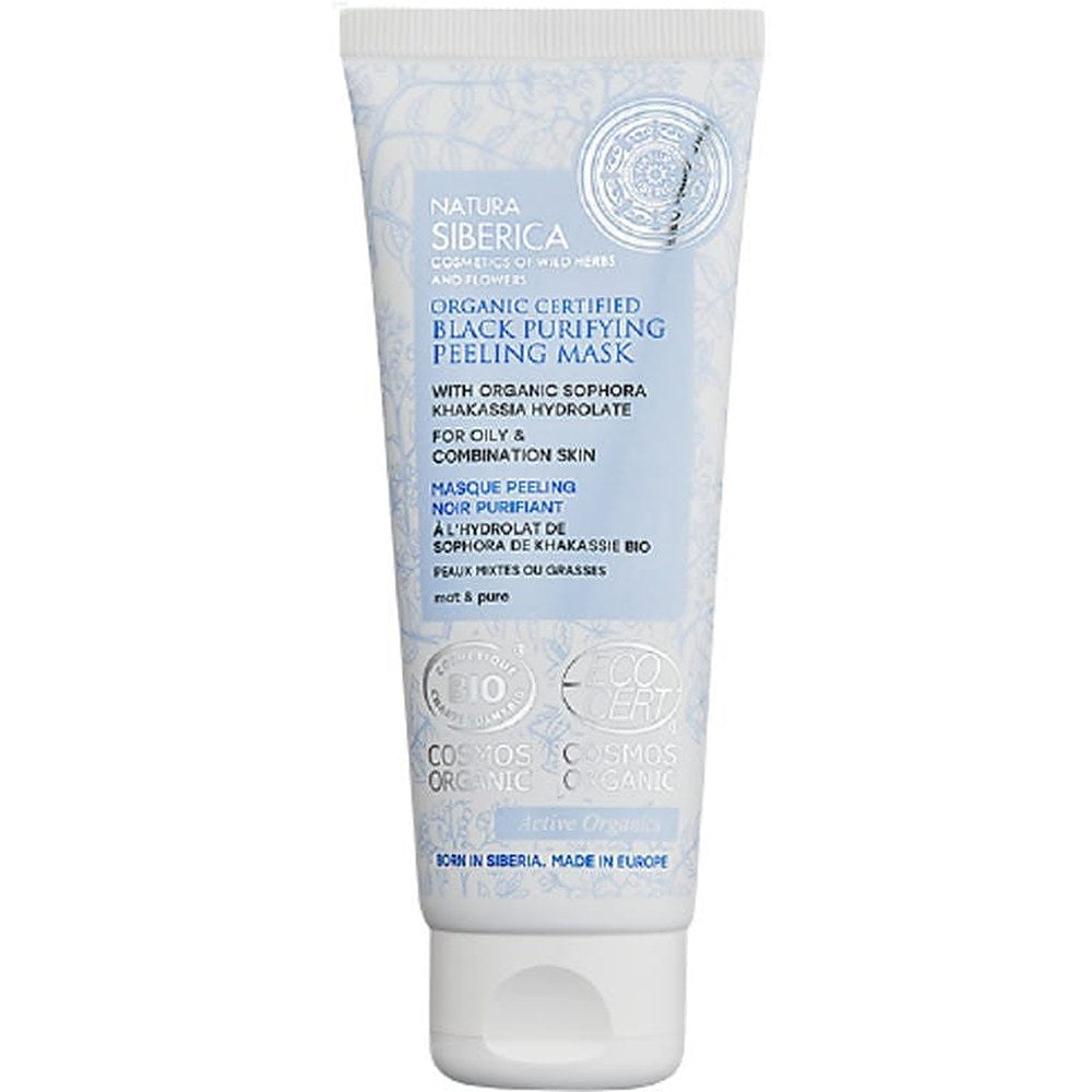 Musta puhdistava kuoriva naamio Natura Siberica 75 ml