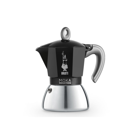 Bialetti Moka Induction Black 6 -mutteripannu, 6 kuppia