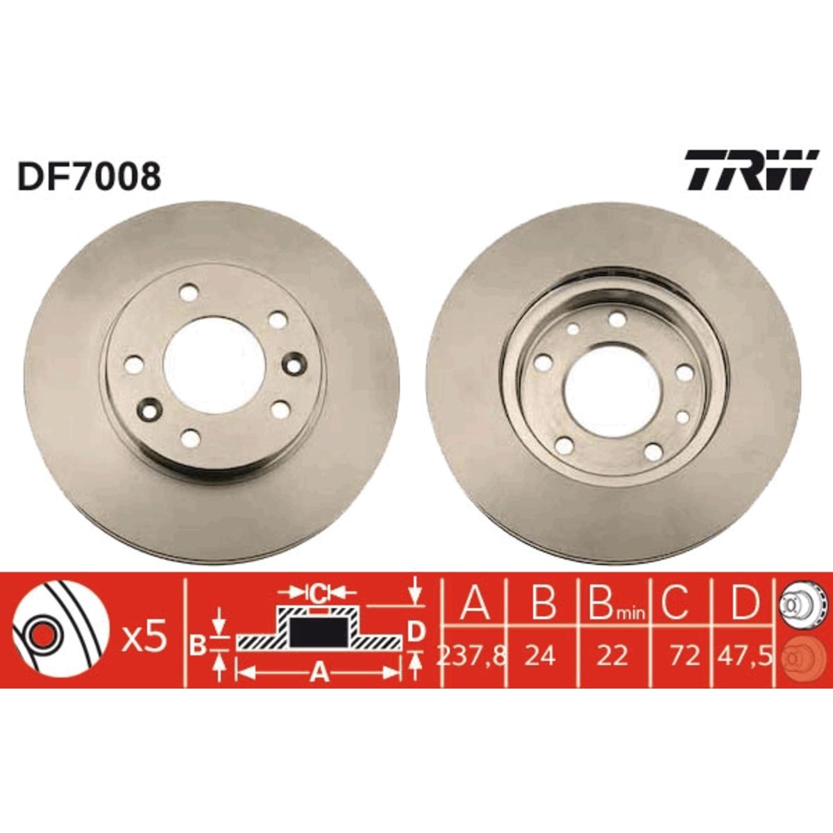 Jarrulevy TRW DF7008