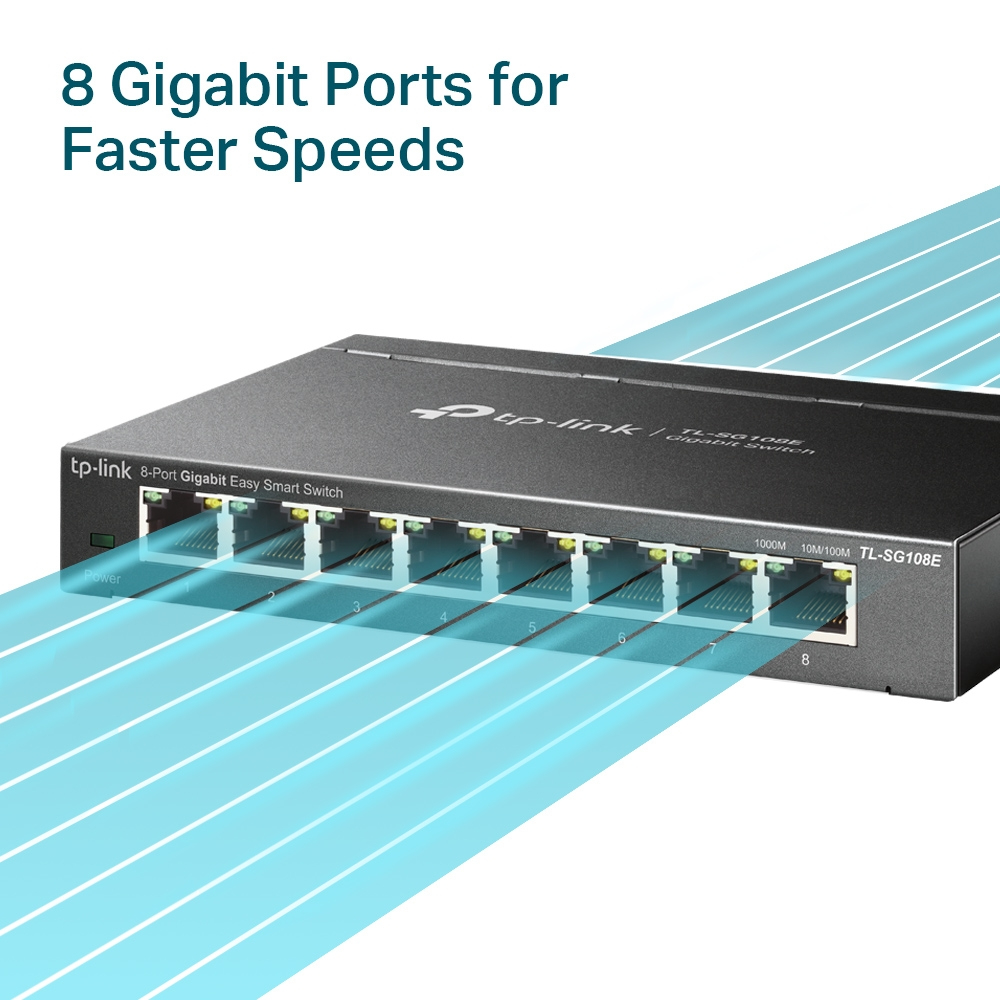 TP-Link TL-SG108E, Hallittu, L2, Gigabit Ethernet (10/100/1000)