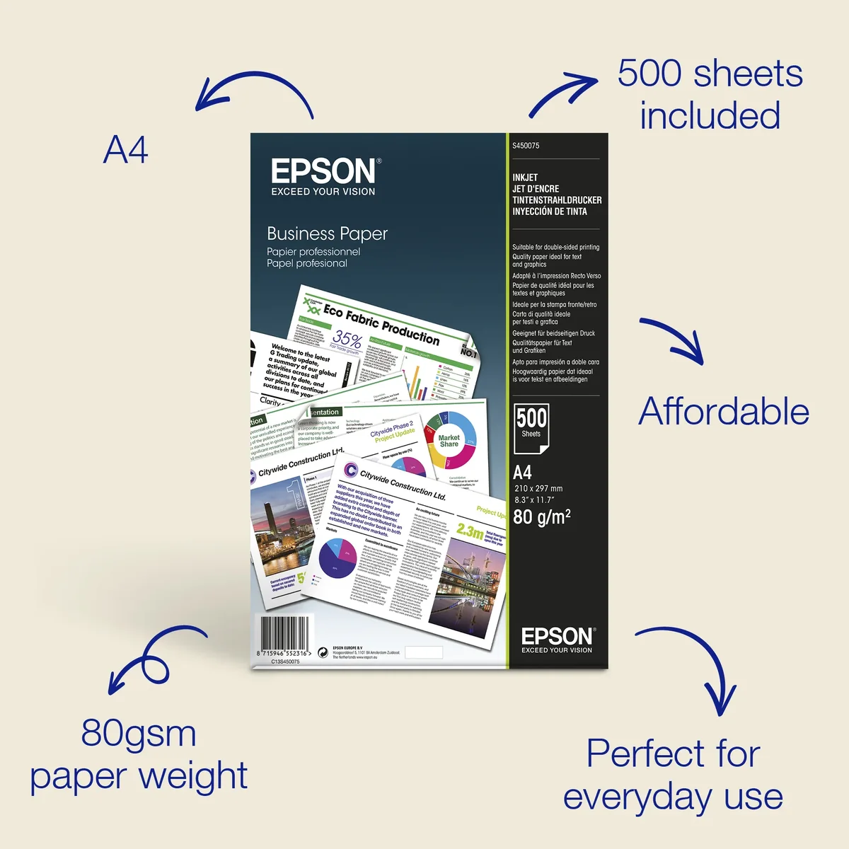 Epson Business Paper - A4 (210 x 297 mm) - 80 g/m² - 500 sheet(s) plain paper