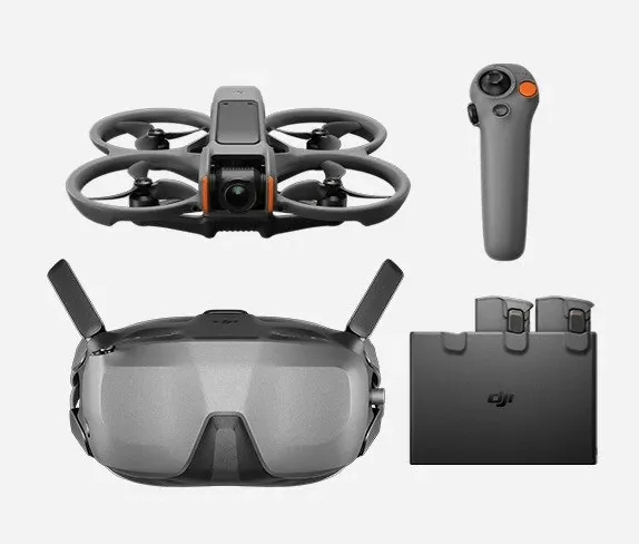 DJI Avata 2 Fly Smart Combo, 4 roottoria, 48 MP, 3840 x 2160 pikseliä, 27 m/s, 2150 mAh, musta, Harmaa