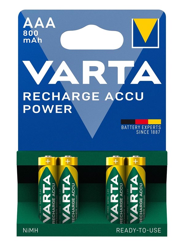 VARTA Varta ladattava AAA 800 mAh - 4 kpl/pakkaus
