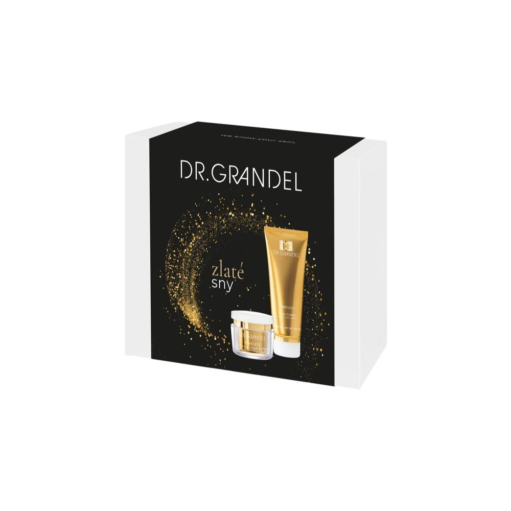 Dr. Grandel Ajaton lahjasetti kasvoille ja vartalolle Luxury Body Cream glitterillä 200ml + maschera ja uudistava yövoide 50 ml