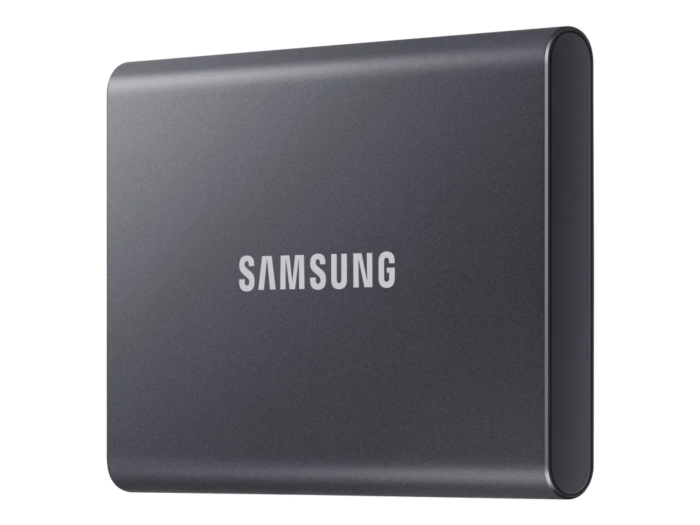 Samsung T7 MU-PC2T0T - SSD - salattu - 2 TB - ulkoinen (kannettava) - USB 3.2 Gen 2 (USB-C-liitin) - 256-bittinen AES - titaaninharmaa