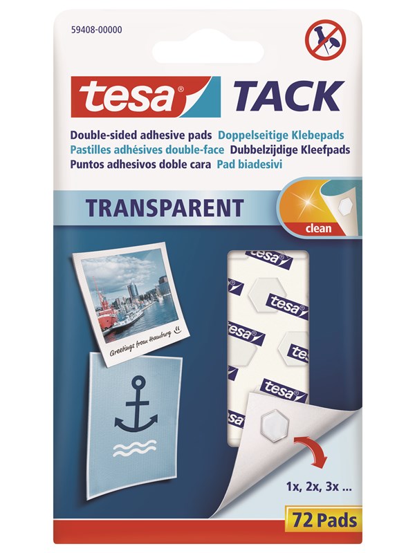 tesa Tack Läpinäkyvä Double-sided Adhesive Pads